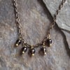 Autumn smokey quartz necklace with bronze tone metal chain 