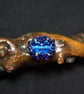 Light Blue Glass Adjustable Ring 
