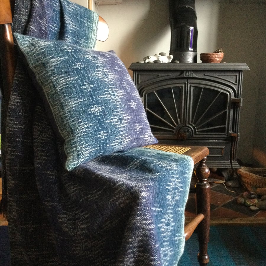 Handwoven Lambswool Whitby West Cliff Cushion