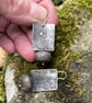 Oxidised silver and large pyrite bead earrings