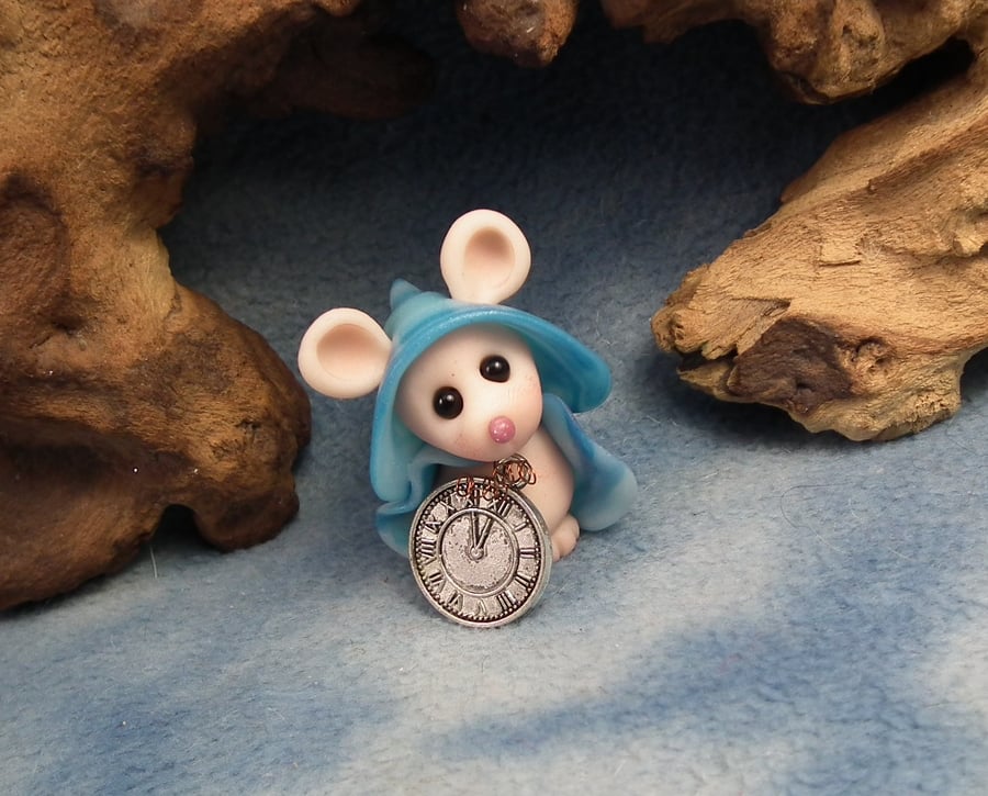 Midnight Mouse 'Fiz' Guardian of Time OOAK Sculpt by Ann Galvin Gnome Village