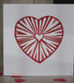 Handprinted heart greetings card - Image 1