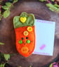 Felt Carrot Pocket Hug and card,pocket buddy,comfort pocket pal. - Image 2