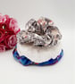 3 large scrunchies,  white satin, blue petal and william morris.   - Image 10