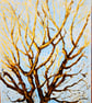 Contemporary Tree Painting, Turquoise Wall Decor, Original Acrylics on Canvas - Image 1
