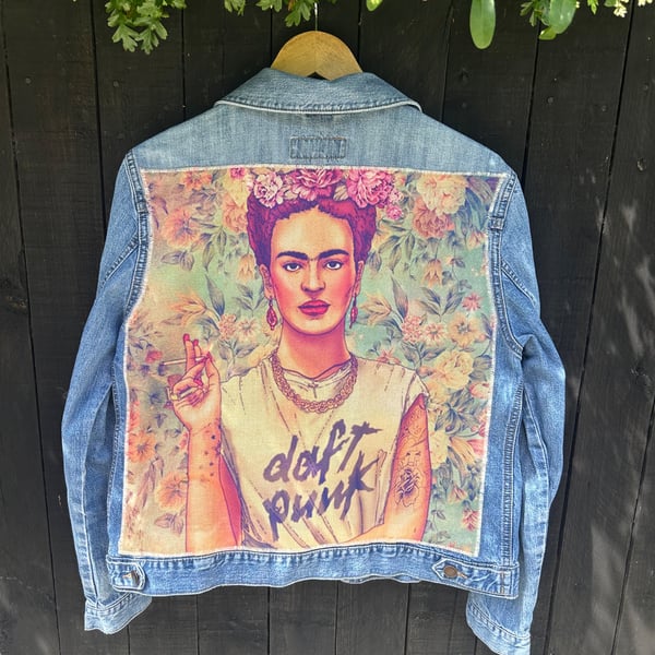 Frida Kahlo denim jacket Size 14
