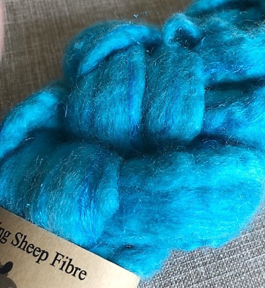 'Mermaid shine' Fibre 100g for spinning or felting
