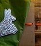 Embossed rabbit fridge magnet handmade  - Image 4