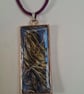 Long Rectangle Crinkle Style Hand Made Resin Crafted Pendant 