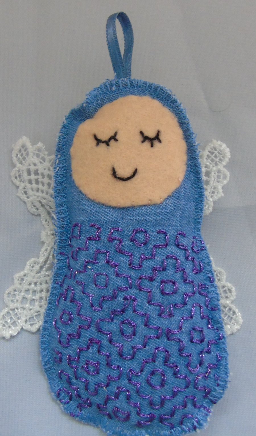 Angel Denim Lavender Bags - Purple Embellishment