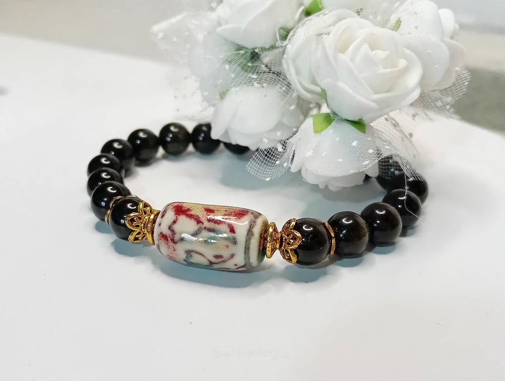 Gold Sheen Obsidian Bracelet