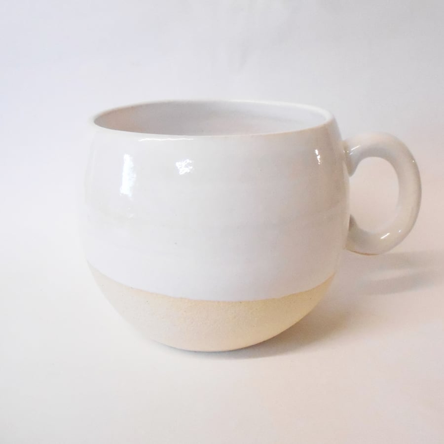 Mug Huggable Larger White Ceramic.