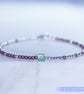 Bracelet dainty sterling silver & Swarovski glass pearl asymmetric pattern  - Image 2