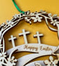 Personalised double-layered wooden spring wreath (crosses) - Image 3
