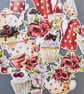 Afternoon Tea die cuts, collage pieces, card toppers, junk journal supplies - Image 1