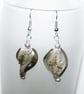 Smoky Grey Glass Drop Earrings - Glass Bead Dangle Earrings