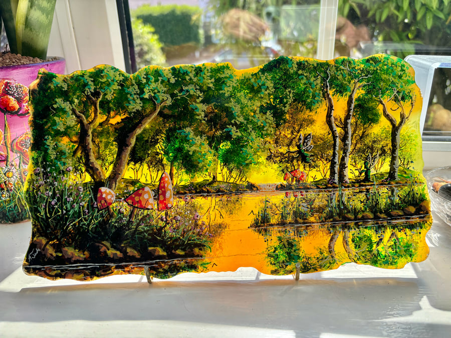 A hand painted resin layered Fairy piece by Andrew Jenkins 