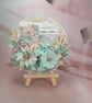 Handmade Round Greeting Card (60) Light Blue Window Box Included - Image 1