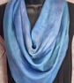 Beautiful Blues Large Square Silk Scarf Hand-Dyed - Image 2