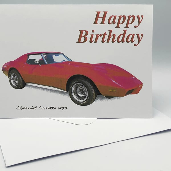 Chevrolet Corvette 1977 - Birthday, Anniversary, Retirement or Plain Card