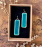 Handmade Ceramic Drop Earrings: Sea Blue Crackle Glazed Clay, Hypoallergenic Hoo - Image 8