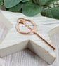 Copper Shawl Pin, Patterned Clasp - Image 2