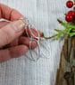 Earrings, Sterling Silver Organic Ovals Long Droppers - Image 2