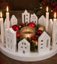 Scandi Nordic Style Christmas Village Scene. A Lovely Centrepiece Or Decoration