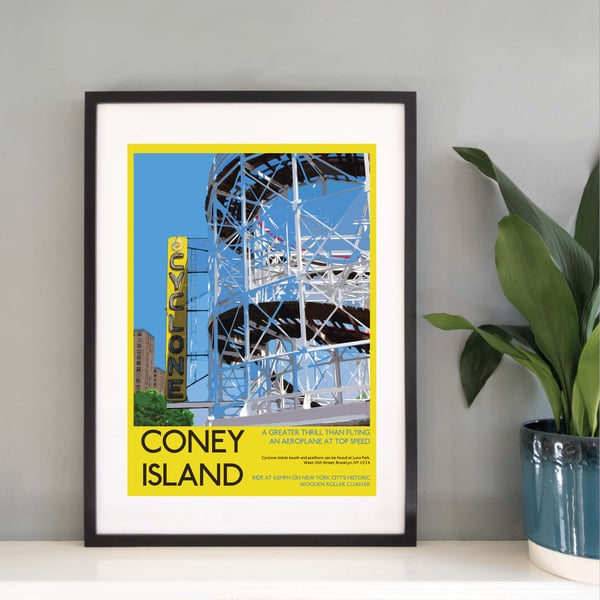 Cyclone Roller Coaster, New York Travel Print from Silver and Paper Prints I002