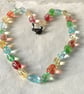 Multicoloured quartz semi precious nugget bead necklace - Image 4