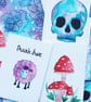 Skull card pack. 10 pack of mini skull cards. A7 size, with envelopes  - Image 5