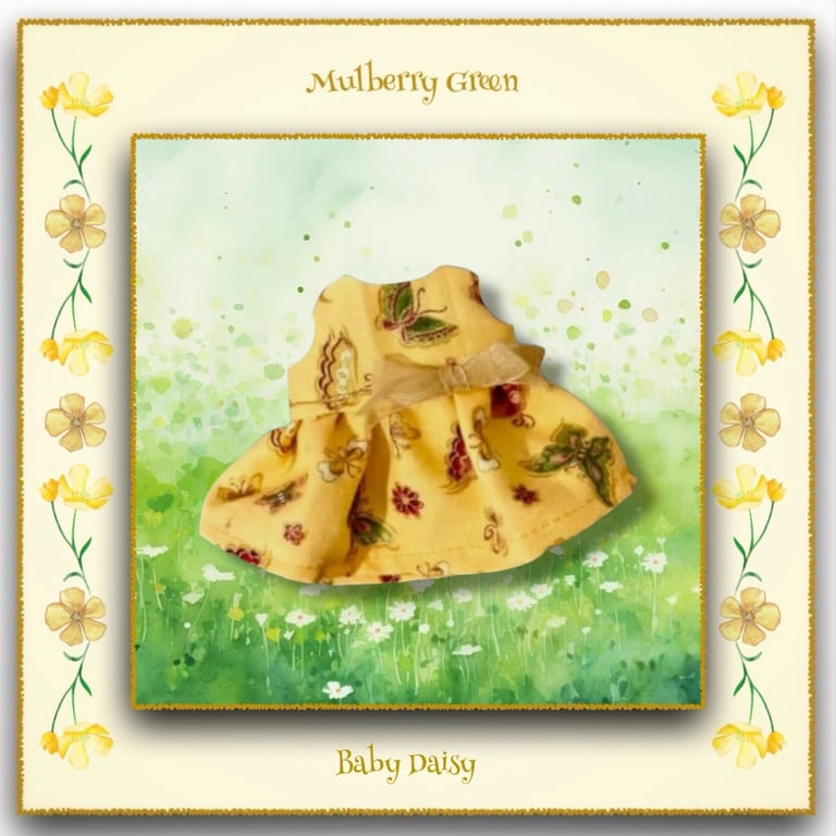 Golden Flowers Dress for Baby Daisy 