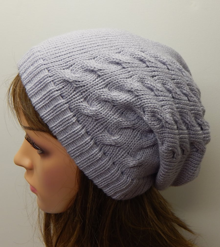 Knitted women hat, knit slouchy beanie, winter slouch hat, baggy beanie