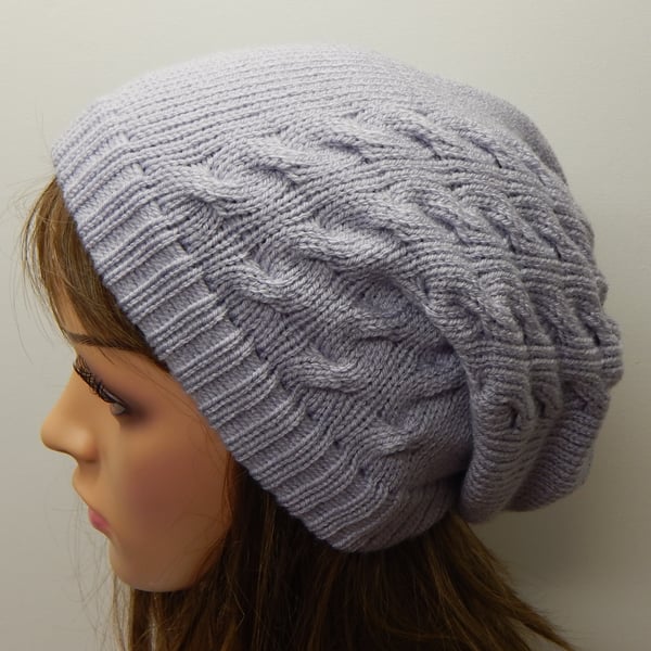 Knitted women hat, knit slouchy beanie, winter slouch hat, baggy beanie