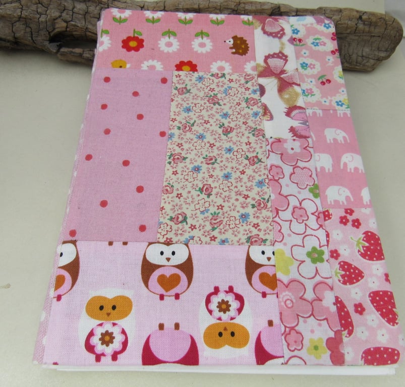 Pink Owl Patchwork A5 Journal