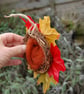 Baby Red Squirrel Displayed in Leaf Nest. Fibre Art Squirrel Needlefelt Squirrel - Image 3