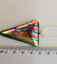 Metallic, triangular fused glass pendant - Image 7