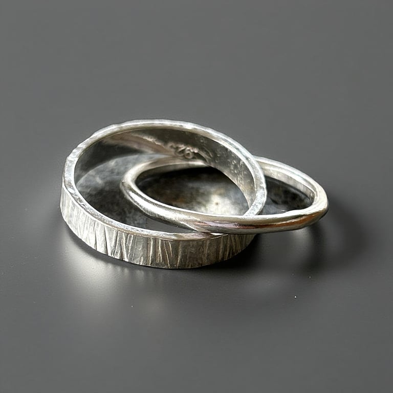 Duo Interlinked Silver Ring