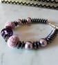 SALE - HALF PRICE - PURPLE SUGAR LAMPWORK BRACELET - FREE UK SHIPPING  - Image 3