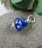 Mermaid Glass Bead Pendant, Sterling Silver with Agate - Chain is Optional