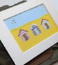 Beach Huts Collage Picture - 7x5 Mounted - Image 3