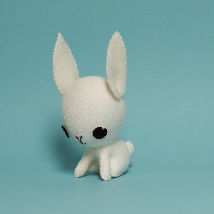 White felt Rabbit ornament