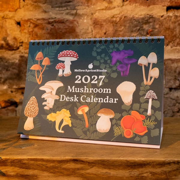 2027 Mushroom Forest Desk Calendar
