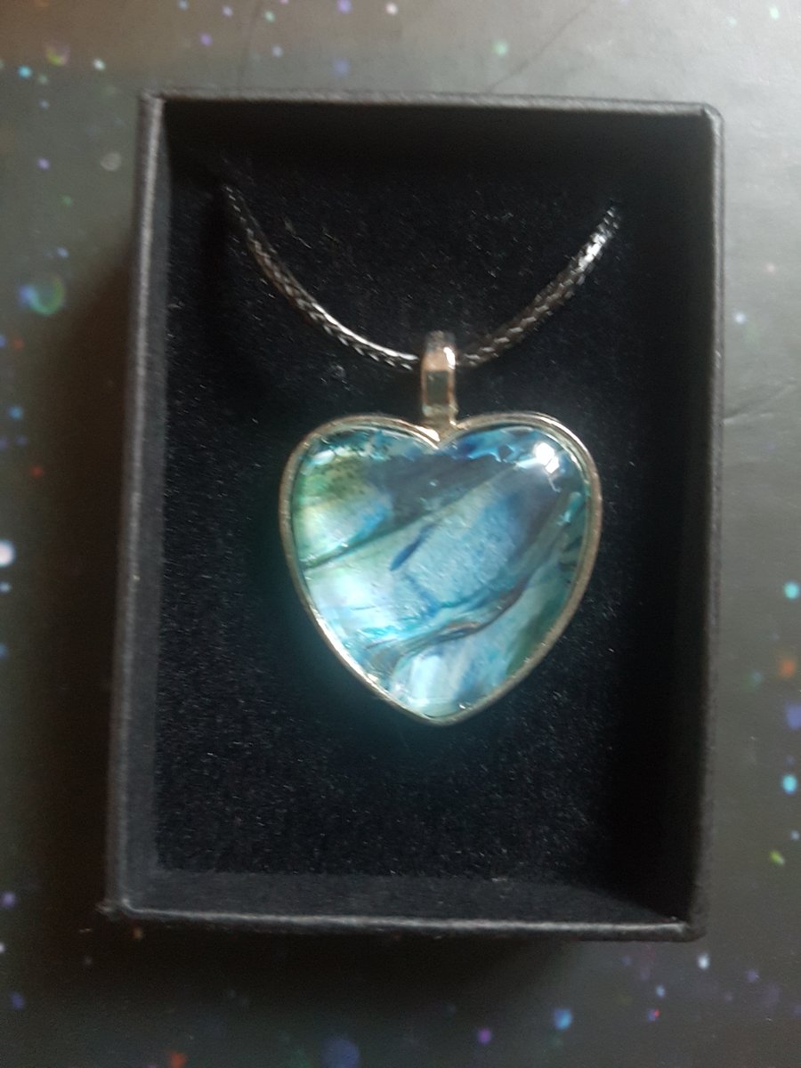 BLUE heart pendant