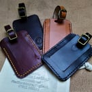 Leather luggage tag