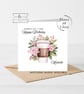 Floral Coffee Theme Happy Birthday Card