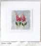 HAND EMBROIDERED HAND DYED FLORAL GREETINGS CARD