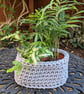 Crochet basket, oval container, home decor, plant display - Image 1