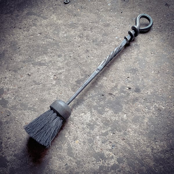 Hand Forged Mousetail Fireplace Brush