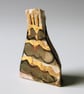 Small Sculpture: Ceramic Sketch: Bottle Top Target and Gold